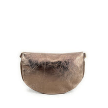 Charger l'image dans la galerie, Sac Banane Femme Bi-Matière Daim Côtelé Taupe et Cuir Irisé Bronze - Style Urbain, Confort pour Sport et Voyage