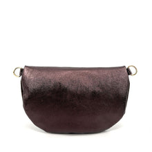 Charger l'image dans la galerie, Sac Banane Femme Bi-Matière Daim Côtelé Marron et Cuir Irisé Marron - Porté Ceinture et Poitrine, Parfait pour Sport et Voyage