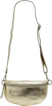 Charger l'image dans la galerie, Sac Banane Femmme en Cuir Format Classique Porté Ceinture et Poitrine Idéal Sport et Voyage Doré Irisé-Matéra