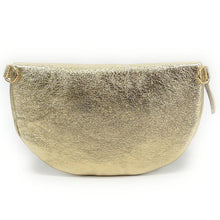 Charger l'image dans la galerie, Sac Banane Femmme en Cuir Format Moyen Porté Ceinture et Poitrine Idéal Sport et Voyage Doré IriséTaille M-Matéra