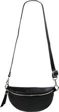 Charger l'image dans la galerie, Sac Banane Femmme en Cuir Porté Format Classique Ceinture et Poitrine Idéal Sport et Voyage Noir Irisé-Matéra