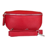 Charger l'image dans la galerie, Sac Banane En Cuir Grainé Homme et Femmme Format Classique Porté Ceinture et Poitrine Idéal Sport et Voyage Matéra-Rouge