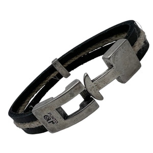 Bracelet Mixte en Cuir et Chanvre Punto Ar 115 - Élégance Naturelle et Design Moderne