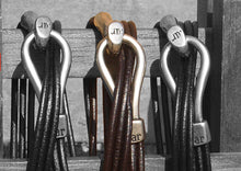 Charger l'image dans la galerie, BRACELET HOMME CUIR PUNTO AR NUEVO OVALE - Double Tour Élégant, Noir et Brun