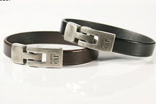 Charger l'image dans la galerie, Bracelet Mixte Punto Ar 20 en Cuir Plat - Style Élégant en Noir, Brun, et Rouge