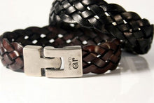Charger l'image dans la galerie, Bracelet Homme Cuir Tressé Punto Ar TALCAHUNO - Élégance et Robustesse en Noir et Brun