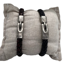 Charger l'image dans la galerie, Bracelet Homme Cuir Tressé Punto Ar 300 - Élégance et Raffinement en Noir et Brun