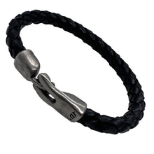 Charger l'image dans la galerie, Bracelet Homme Cuir Tressé Punto Ar 300 - Élégance et Raffinement en Noir et Brun