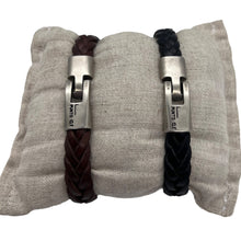 Charger l'image dans la galerie, Bracelet Homme Cuir Tressé Punto Ar 44 - Élégance et Robustesse en Noir et Brun