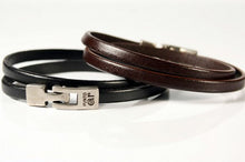 Charger l'image dans la galerie, Bracelet Homme et Femme Cuir Plat "Punto Ar Chiqita Doble" - Élégance et Style au Quotidien