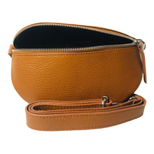 Charger l'image dans la galerie, Sac Banane En Cuir Grainé Homme et Femmme Format Classique Porté Ceinture et Poitrine Idéal Sport et Voyage Matéra-Camel