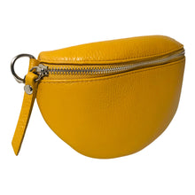 Charger l'image dans la galerie, Sac Banane En Cuir Grainé Homme et Femmme Format Classique Porté Ceinture et Poitrine Idéal Sport et Voyage Matéra-Jaune