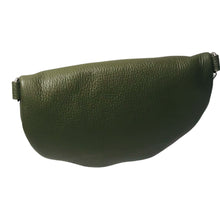 Charger l'image dans la galerie, Sac Banane En Cuir Grainé Homme et Femmme Format Classique Porté Ceinture et Poitrine Idéal Sport et Voyage Matéra-Kaki