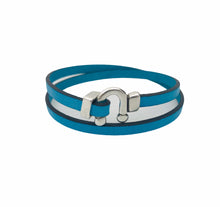 Charger l'image dans la galerie, Bracelet Femme Cuir Plat Double Tours avec Fermoir Plaqué Argent - Beja, Style Élégant et Moderne