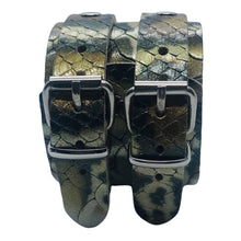 Charger l'image dans la galerie, Bracelet de Force en Cuir Véritable Effet Python - Double Lanières et Confort, Parfait pour le Travail et le Style