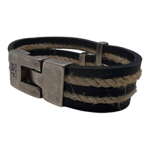 Charger l'image dans la galerie, Bracelet Homme Punto Ar 202 - Élégance Naturelle en Cuir et Chanvre