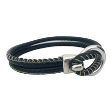 Charger l'image dans la galerie, Bracelet Homme Cuir Rond Surpiqué-Cascais - Élégance et Robustesse au Quotidien