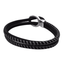 Charger l'image dans la galerie, Bracelet Homme Cuir Rond Surpiqué-Cascais - Élégance et Robustesse au Quotidien