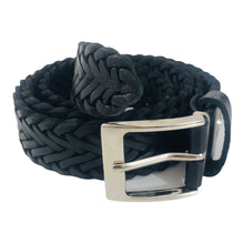 Charger l'image dans la galerie, Ceinture Homme Cuir Véritable Tressé Largeur 3,5 cm Noir - Élégance et Durabilité - CTR2005