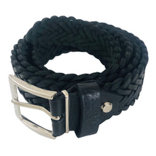Charger l'image dans la galerie, Ceinture Homme Cuir Véritable Tressé Largeur 3,5 cm Noir - Élégance et Durabilité - CTR2005