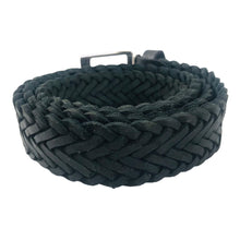 Charger l'image dans la galerie, Ceinture Homme Cuir Véritable Tressé Largeur 3,5 cm Noir - Élégance et Durabilité - CTR2005
