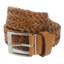 Charger l'image dans la galerie, Ceinture Homme en Cuir Véritable Tressé - Marron Clair, Camel - Élégance et Durabilité - CTR2006