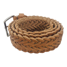 Charger l'image dans la galerie, Ceinture Homme en Cuir Véritable Tressé - Marron Clair, Camel - Élégance et Durabilité - CTR2006