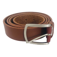 Charger l'image dans la galerie, Ceinture Homme Cuir Véritable Taille Ajustable Largeur 3,5 cm Marron Clair - CTR2010