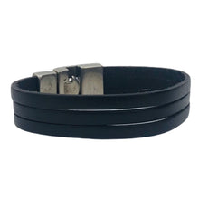 Charger l'image dans la galerie, Bracelet Unisexe en Cuir Plat Punto Ar 37 - Noir, Brun, Rouge - Élégance et Originalité