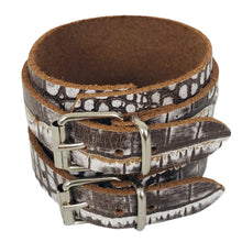 Charger l'image dans la galerie, Bracelet de Force ODIVELAS en Cuir Véritable Style Croco Marron - Confort et Résistance
