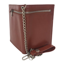 Charger l'image dans la galerie, Portefeuille en Cuir de Vachette avec Chaîne - Style Spirit R6549 Marron