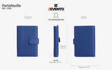 Charger l'image dans la galerie, Portefeuille en Cuir de Vachette Bleu ZEVENTO-2125 - Élégance et Sécurité avec RFID