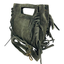 Charger l'image dans la galerie, Sac Alba Kaki-Bandoulière en Croûte de Cuir - Élégance Italienne