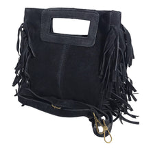 Charger l'image dans la galerie, Sac Alba Noir - Élégance et Versatilité en Croûte de Cuir