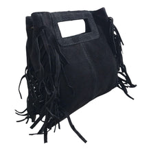 Charger l'image dans la galerie, Sac Alba Noir - Élégance et Versatilité en Croûte de Cuir