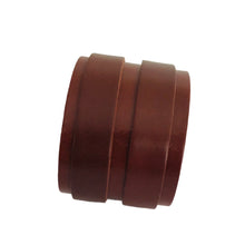 Charger l'image dans la galerie, Bracelet de Force en Cuir Véritable Double Lanières Marron Foncé - SILVES, Confort et Style pour Toutes Occasions