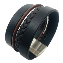 Charger l'image dans la galerie, Bracelet Manchette en Cuir Multi-Lanières - Élégance Unisexe pour Toutes Occasions