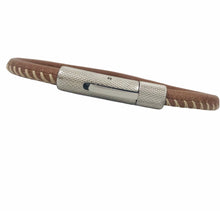 Charger l'image dans la galerie, Bracelet Homme Tomar en Cuir Rond Surpiqué 5 mm avec Fermoir Clippé en Acier Inoxydable - Style Élégant et Moderne
