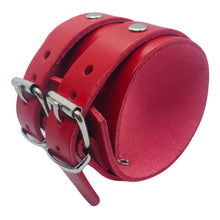 Charger l'image dans la galerie, Bracelet de Force en Cuir Véritable Double Lanières Rouge-Viana - Confort et Style