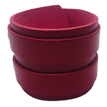 Charger l'image dans la galerie, Bracelet de Force en Cuir Véritable Double Lanières Rouge-Viana - Confort et Style
