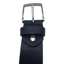 Charger l'image dans la galerie, Ceinture Homme en Cuir Véritable Noir 3,5 cm - Élégance et Durabilité CTR2012
