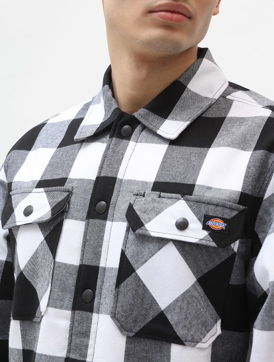 Chemise Homme Dickies Sacramento Doublée Sherpa Noir et Blanc, Confort et  Style