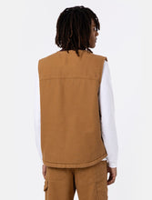 Charger l&#39;image dans la galerie, Veste Dickies Sans Manches Doublée Sherpa Duck Canvas Camel
