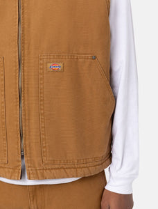 Veste Dickies Sans Manches Doublée Sherpa Duck Canvas Camel