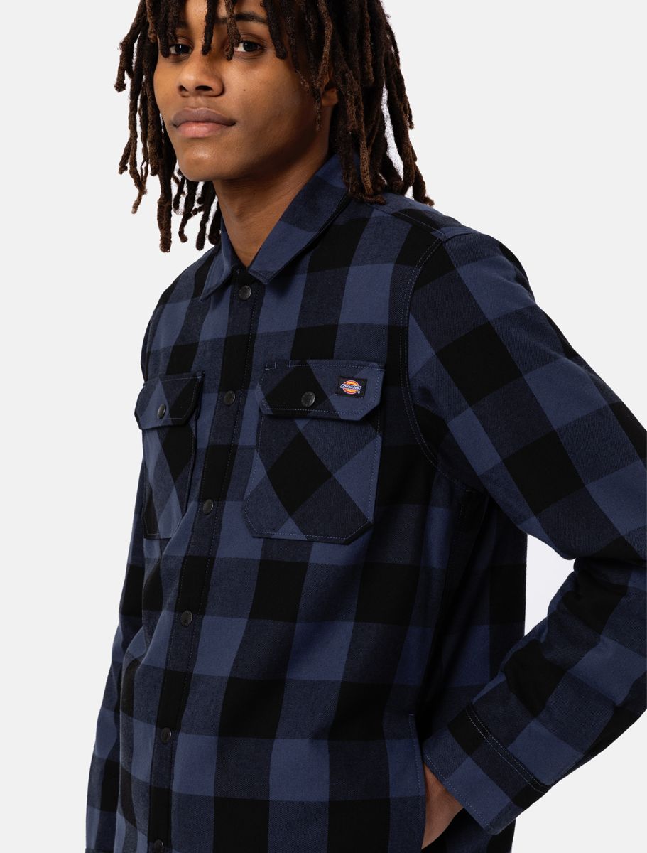 Chemise Homme Dickies Sacramento Doublée Sherpa - Confort et Style en Noir et Bleu