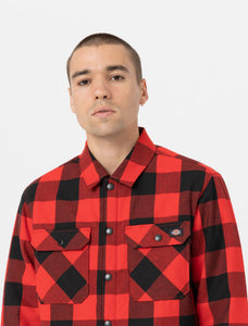 Chemise Homme Dickies Sacramento Doublée Sherpa Lined Rouge - Confort et Style pour Toutes Saisons