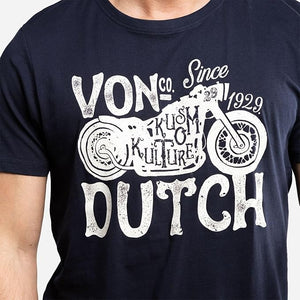 Tee Shirt Homme Von Dutch Col Rond Manches Courtes LOGO 3-NV-Bleu Marine
