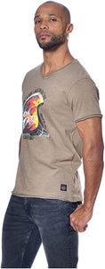 Tee Shirt Homme Von Dutch Col V Manches Courtes BUCK-TA-Taupe