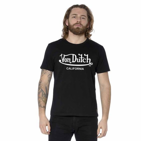 Tee Shirt Homme Von Dutch Col Rond Manches Courtes FIRST-NR-Noir