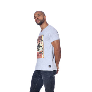 Tee Shirt Homme Von Dutch Col V Manches Courtes Parts-Gris